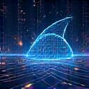 Abstract representation of a digital traceability system, with interconnected data points illustrating supply chain transparency from catch to consumer